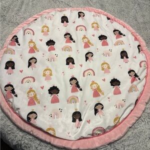 Princess and Rainbow Play Mat - Pink and White